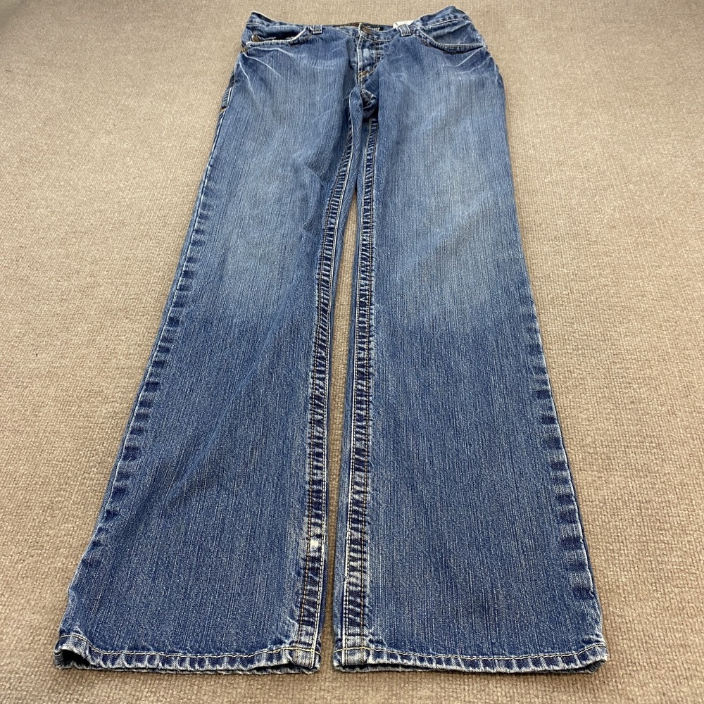 Ariat FR M4 Relaxed Boot Jeans Mens 33x38 Blue Bootcut Distressed Denim